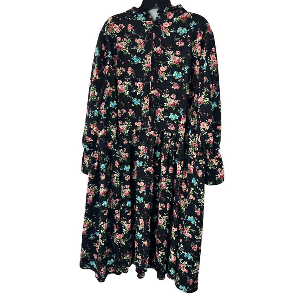Modcloth Floral Print Mock Neck LS Dress Women's Plus Size 4X *Belt NOT Included - Picture 4 of 12
